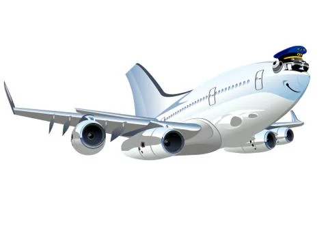 Vector Cartoon Airliner Illustrazione stock