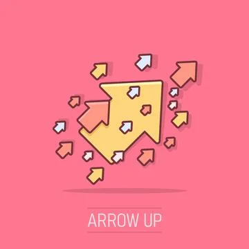 Vector cartoon arrow up icon in comic style. Forward arrow sign illustratio.. Stock Illustration