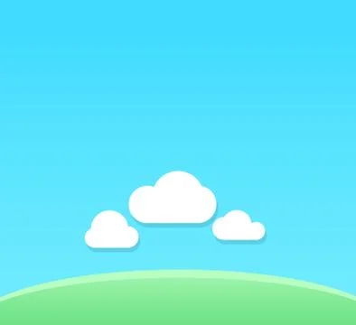 Vector Cartoon Background of clear day with copy space - Backdrop with blue sky Stock Illustration