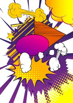 Vector cartoon background, colorful comic book backdrop. Retro comics pop a.. Stock Illustration
