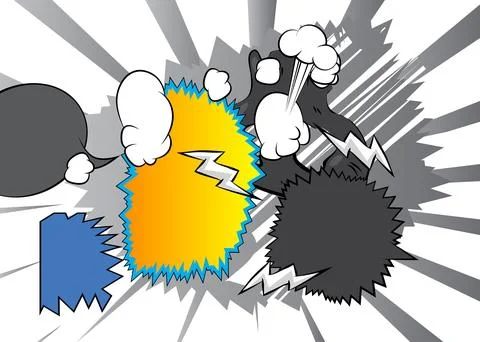 Vector cartoon background, colorful comic book backdrop. Retro comics pop a.. Stock Illustration