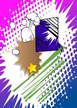 Vector cartoon background, colorful comic book backdrop. Retro comics pop a.. Stock Illustration