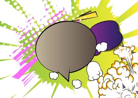 Vector cartoon background, colorful comic book backdrop. Retro comics pop a.. Stock Illustration