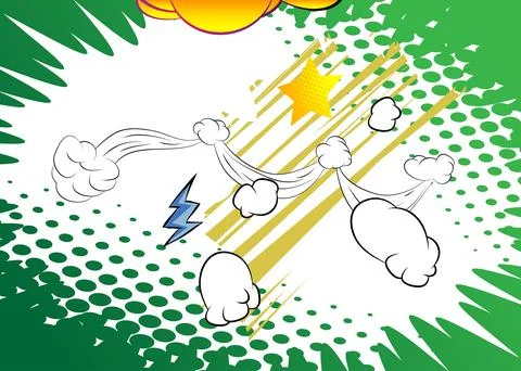 Vector cartoon background, colorful comic book backdrop. Retro comics pop a.. Stock Illustration
