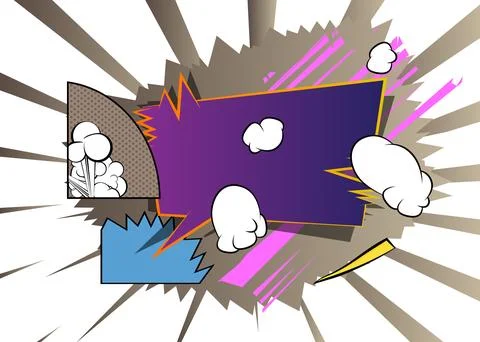 Vector cartoon background, colorful comic book backdrop. Retro comics pop a.. Stock Illustration