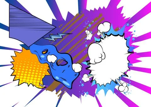 Vector cartoon background, colorful comic book backdrop. Retro comics pop a.. Stock Illustration