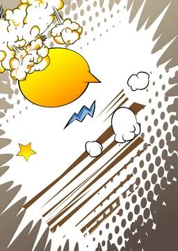Vector cartoon background, colorful comic book backdrop. Retro comics pop a.. Stock Illustration