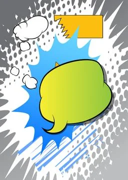 Vector cartoon background, colorful comic book backdrop. Retro comics pop a.. Stock Illustration