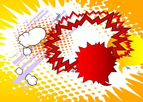 Vector cartoon background, colorful comic book backdrop. Retro comics pop a.. Stock Illustration