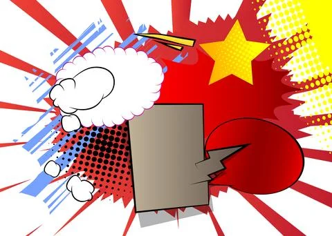 Vector cartoon background, colorful comic book backdrop. Retro comics pop a.. Stock Illustration