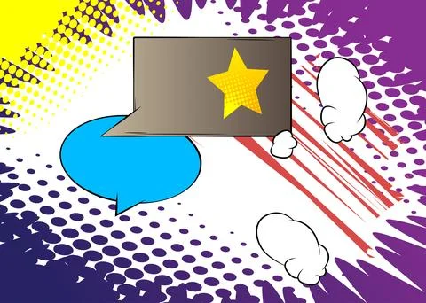 Vector cartoon background, colorful comic book backdrop. Retro comics pop a.. Stock Illustration