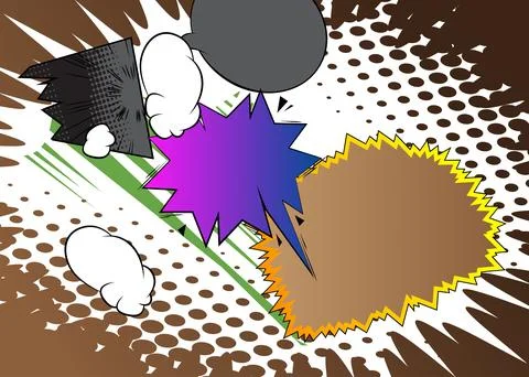 Vector cartoon background, colorful comic book backdrop. Retro comics pop a.. Stock Illustration