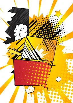 Vector cartoon background, colorful comic book backdrop. Retro comics pop a.. Stock Illustration