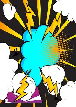 Vector cartoon background, colorful super comic book backdrop. Retro comics.. Stock Illustration