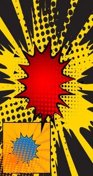 Vector cartoon background, colorful super comic book backdrop. Retro comics.. Stock Illustration