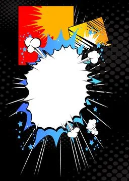 Vector cartoon background, colorful super comic book backdrop. Retro comics.. Stock-Illustration