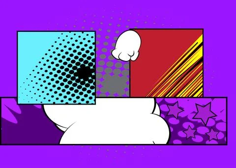 Vector cartoon background, colorful super comic book backdrop. Retro comics.. Stock-Illustration