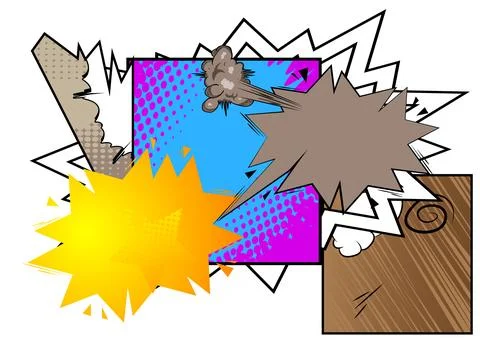 Vector cartoon background, colorful super comic book backdrop. Retro comics.. Stock-Illustration
