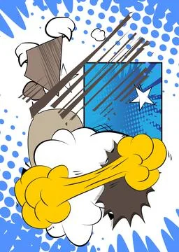 Vector cartoon background, colorful super comic book backdrop. Retro comics.. Stock-Illustration
