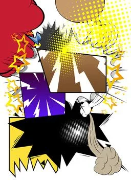 Vector cartoon background, colorful super comic book backdrop. Retro comics.. Stock Illustration