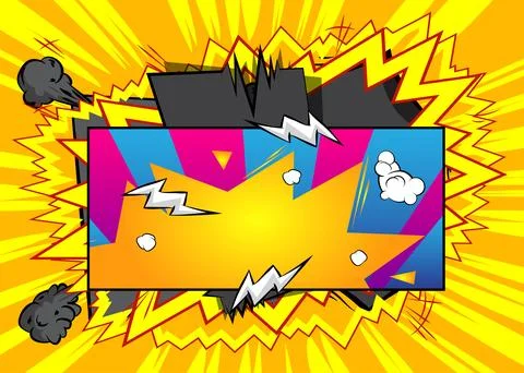 Vector cartoon background, colorful super comic book backdrop. Retro comics.. Stock Illustration