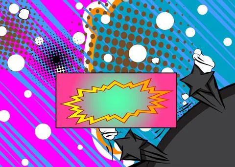 Vector cartoon background, colorful super comic book backdrop. Retro comics.. Stock Illustration