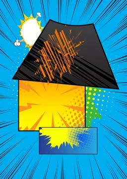 Vector cartoon background, colorful super comic book backdrop. Retro comics.. Stock Illustration