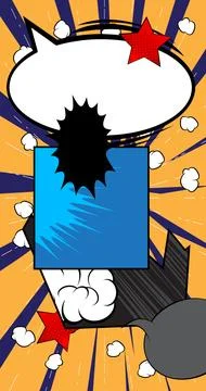 Vector cartoon background, colorful super comic book backdrop. Retro comics.. Illustrazione stock