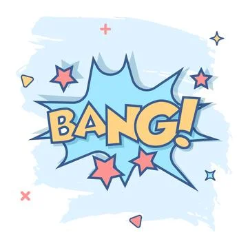 Vector cartoon bang comic sound effects icon in comic style. Sound bubble spe Illustrazione stock