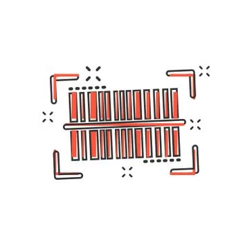Vector cartoon barcode product distribution icon in comic style. Barcode sign Stock Illustration