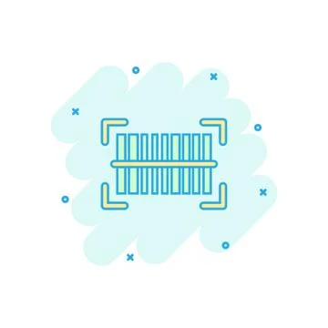 Vector cartoon barcode product distribution icon in comic style. Barcode sign Illustrazione stock