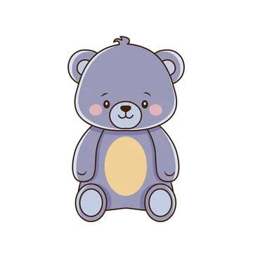 Vector cartoon bear doll icon. Vector toy bear looking straight in front with Stock-Illustration