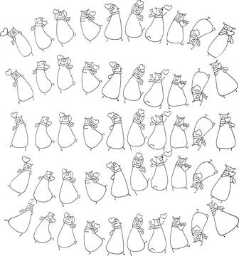 Vector cartoon bears background Stock Illustration