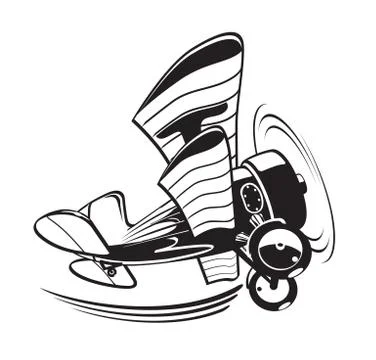 Vector Cartoon Biplane Stock Illustration