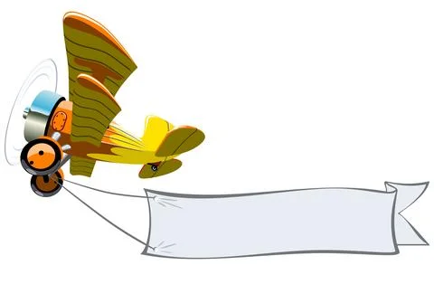 Vector Cartoon Biplane Stock Illustration