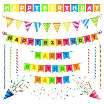 Vector cartoon birth day set Stock-Illustration