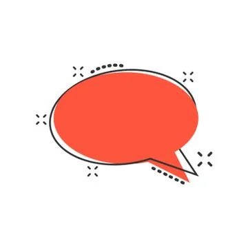 Vector cartoon blank empty speech bubble icon in comic style. Dialogue box il Illustrazione stock