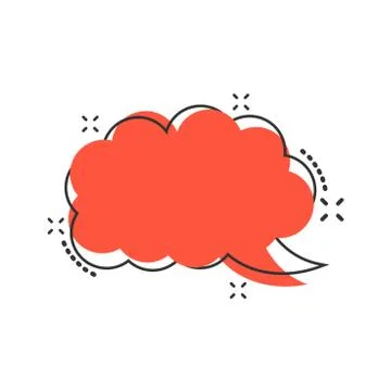 Vector cartoon blank empty speech bubble icon in comic style. Dialogue box il Illustrazione stock
