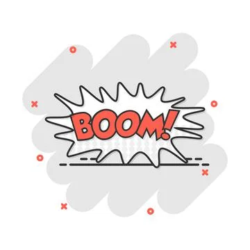 Vector cartoon boom comic sound effects icon in comic style. Sound bubble spe Stockillustratie