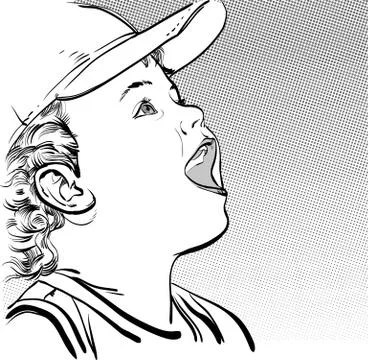 Vector cartoon boy in a cap Stock Illustration