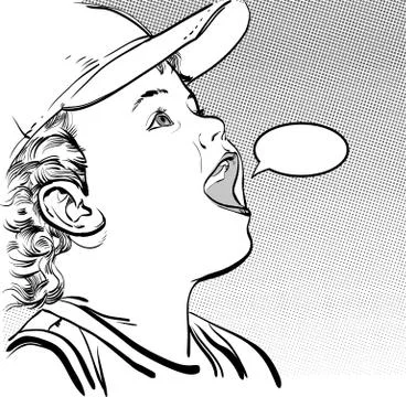 Vector cartoon boy in a cap Stock Illustration