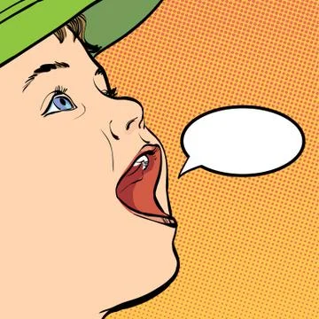 Vector cartoon boy in a cap Stock Illustration