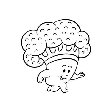 Vector cartoon broccoli character jogging Illustrazione stock