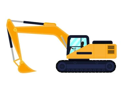Vector cartoon building machine excavator Stock Illustration