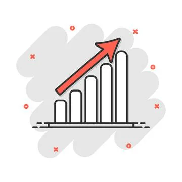 Vector cartoon business graph icon in comic style. Chart sign illustration pi Stock Illustration