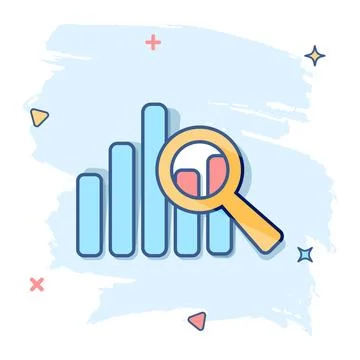 Vector cartoon business graph icon in comic style. Chart sign illustration pi Illustrazione stock