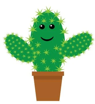 Vector Cartoon Cactus Stock Illustration