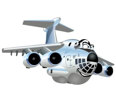 Vector Cartoon Cargo Airplane Stock Illustration