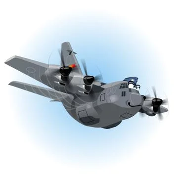 Vector Cartoon Cargo Airplane Stock Illustration