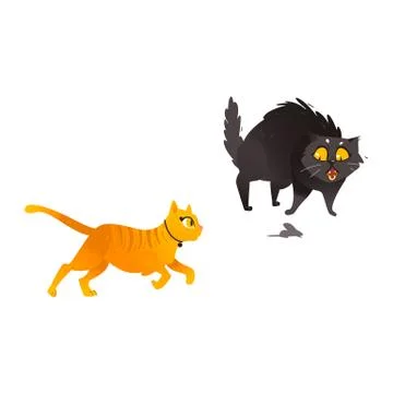 Vector cartoon cat animals set isolated イラスト素材